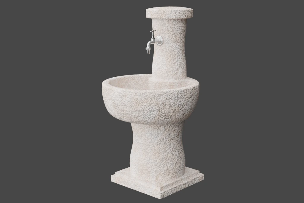 Fontana da giardino realizzata in Blender