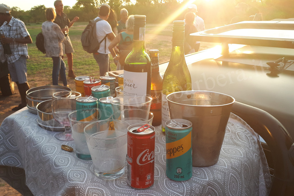 Kruger Park. Pausa per un aperitivo durante il safari