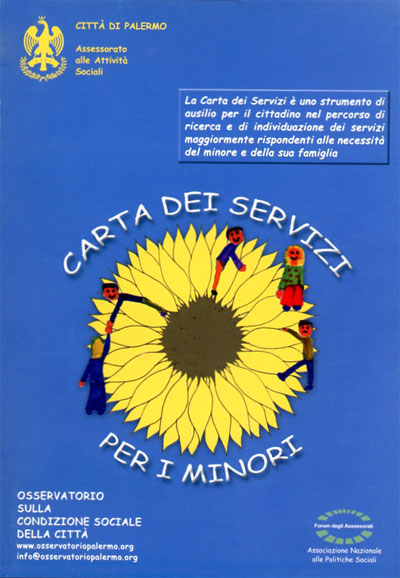 Copertina della carta dei servizi minori - città di Palermo